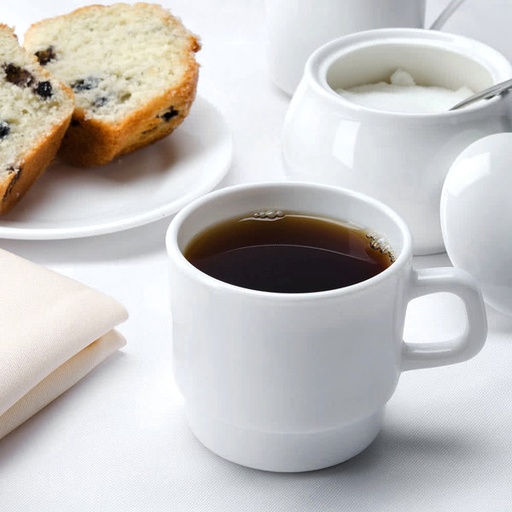 [25269] Taza Blanca de Vidrio Templado, 7 ¼ oz-Restaurante-Arcoroc