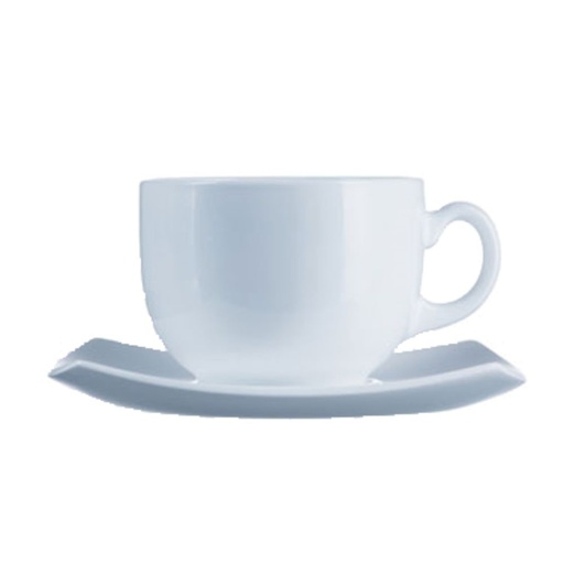 [E8865-O] Juego de 6 taza y platillo delice blanco 214 ml (Outlet) - Arcoroc