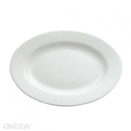 [R-448-0000-347-O] Plato ovalado blanco brillante borde delgado 25.4 cm (Outlet) - Oneida