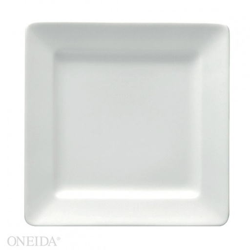 [F500-0000-149S-O] Plato Cuadrado de Porcelana Fina Ala Ancha, 25.8 cm (Outlet) - Oneida