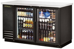 [TBB-2G-HC-LD] Refrigerador bajo mostrador, 2 puertas de vidrio, 4 parrillas, luz led, 58&quot; de frente - True