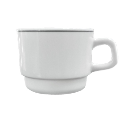 [75790-O] Taza Vidrio Templado, Franja Gris 184 ml (Outlet) - Arcoroc