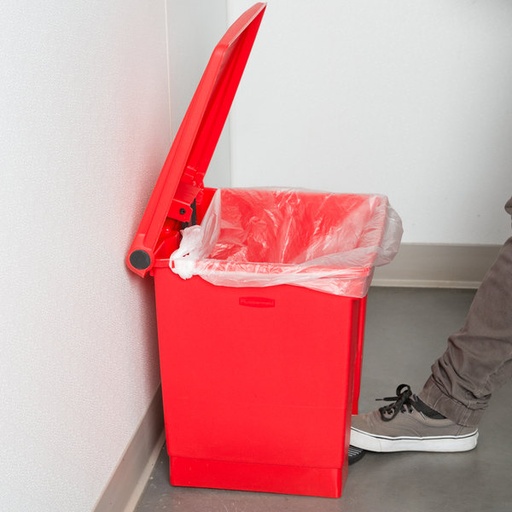 [FG614300RED-O] Papelera Pedal 30 Lts uv, color rojo reciclaje (Outlet) - Rubbermaid Local