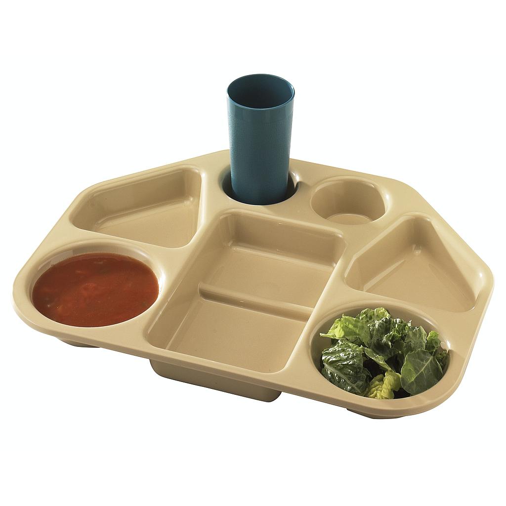 [14187TRCW133] Bandeja trapezoide de 7 compartimientos color beige - Cambro