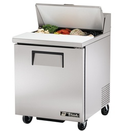 [TSSU-27-08-HC] Mesa de preparación refrigerada, 1 puerta sólida, 2 parrillas, 8 azafates, 27&quot; - True