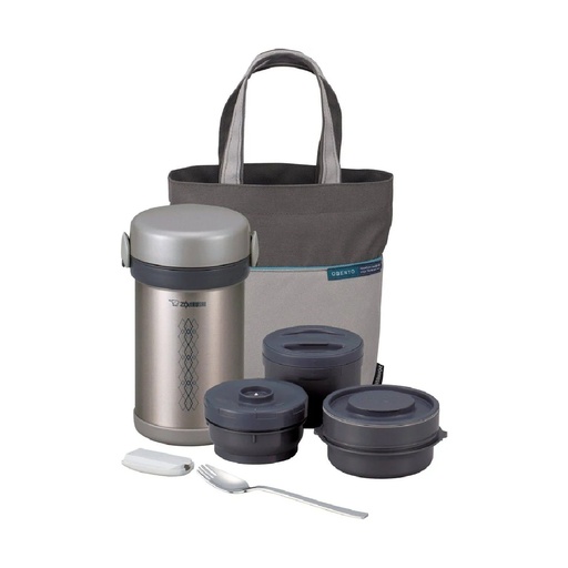 [SL-NCE09ST] Contenedor aislado al vacío con 3 recipientes aptos microondas Ms. Bento® - Zojirushi