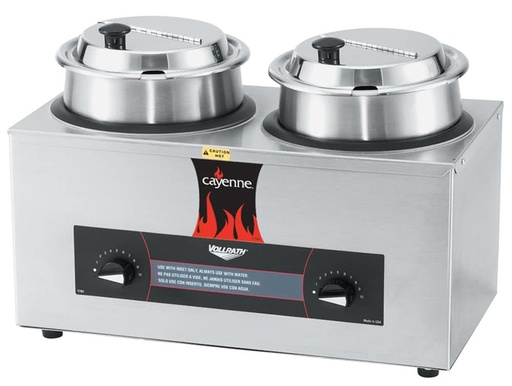 [72040] Retermalizador de 2 receptáculos con dos insertos de 3.9 litros c/u con tapa - Vollrath
