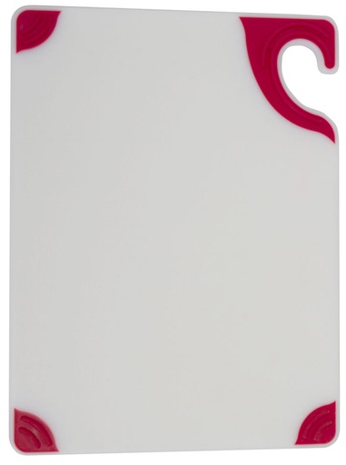 [CBGW152012RD] Tabla de corte de 15" x 20" blanca Saf-T-Grip con esquinas de color rojo - San Jamar