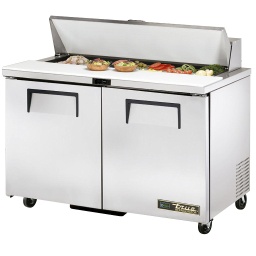 [TSSU-48-12-HC] Mesa de preparación refrigerada, 2 ptas, 4 parrillas,, rfg HC R290, 48&quot; - True
