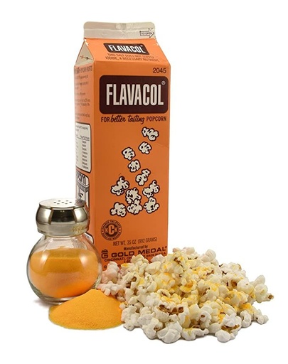[2045] Saborizante en polvo gourmet para palomitas de maíz , caja x 35 oz, sal y mantequilla Flavacol - Gold Medal