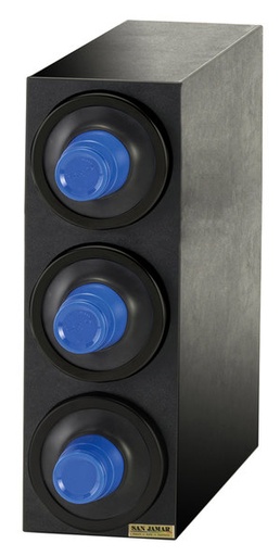 [C2903BK] Gabinete centro de bebidas Dimensión. Incluye 3 dispensadores C2410C con anillos negros - San Jamar