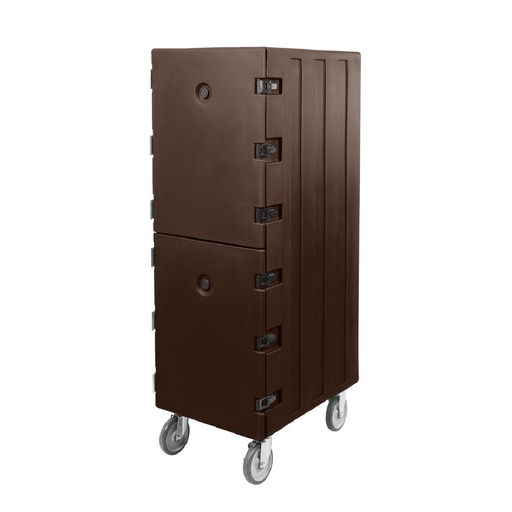 [1826DTC131] Carro isotermico Camcart de doble compartimiento para bandejas y latas, color café oscuro - Cambro USA