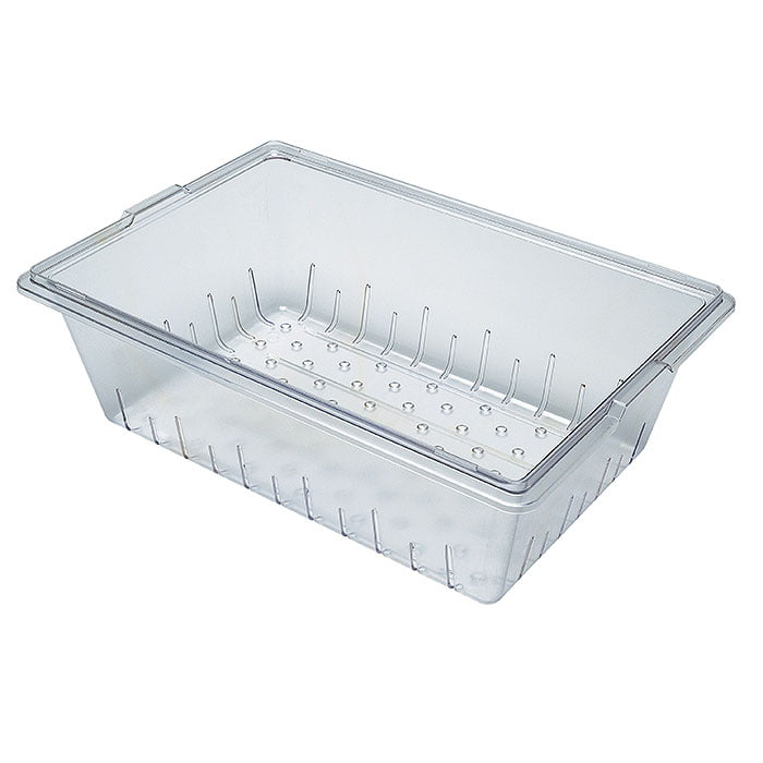 [18268CLRCW135] Escurridor de plástico transparente para alimentos (18&quot;x 26&quot; x 9&quot;) Camwear - Cambro
