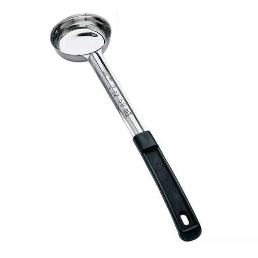 [5757220] Cuchara sólida de una pieza con mango negro de 2 oz - Browne