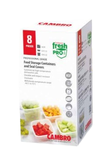 [1HFPRO4PKI190] Set de 4 recipientes FreshPro Minis  con tapa de sello  ( 2x 0,95 L & 2x 0,47 L - 12,5x12,5x6,5 & 12,5x12,5x12 cms) Transparente - Cambro China