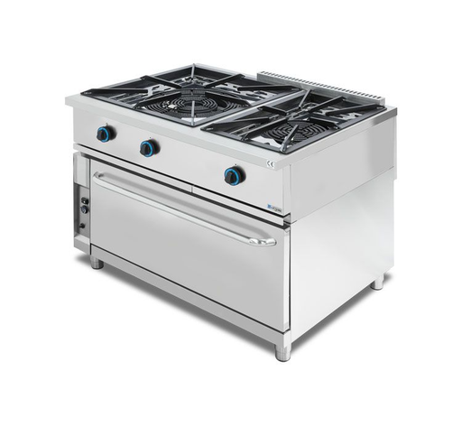 [MOB/02-1P1H-T+F] Paellero de doble quemador con horno a gas natural  - NTGAS