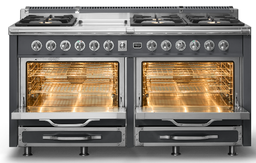 [TVDR6616GCS] Estufa de 66" dual de 6 quemadores a gas con plancha eléctrica - Viking