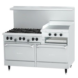 [X60-6R24RR] Estufa us range 6 q gas asador 24&quot; 2 hornos - Garland