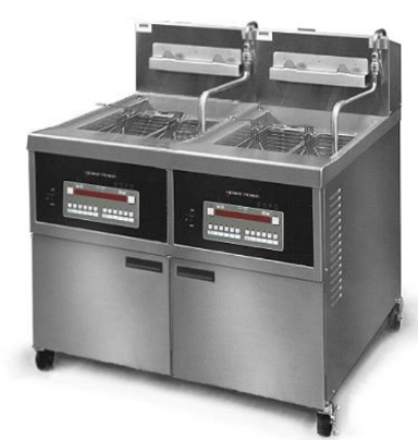 [OFG-342C] Freidor abierto a gas de 2 tinas de alta capacidad con filtro incorporado y control Computron 8000. 43 l por tanque - Henny Penny
